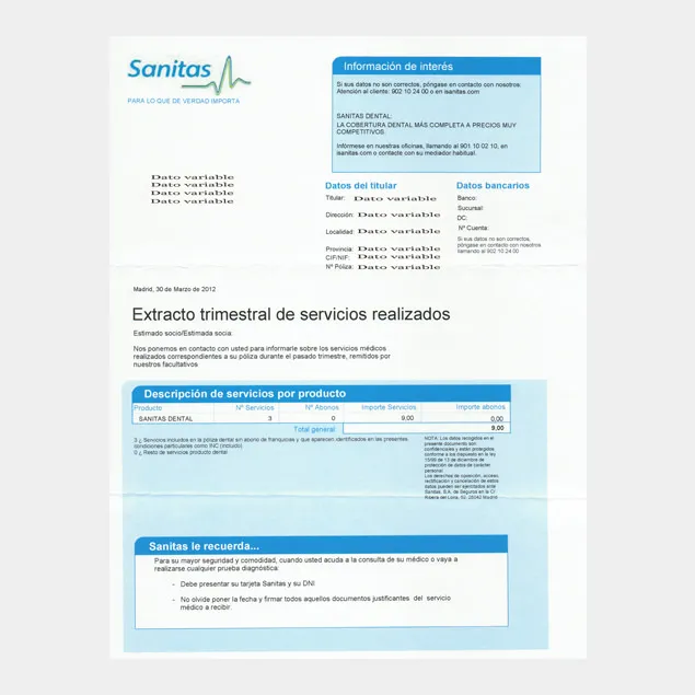 Formulario impreso con datos variables